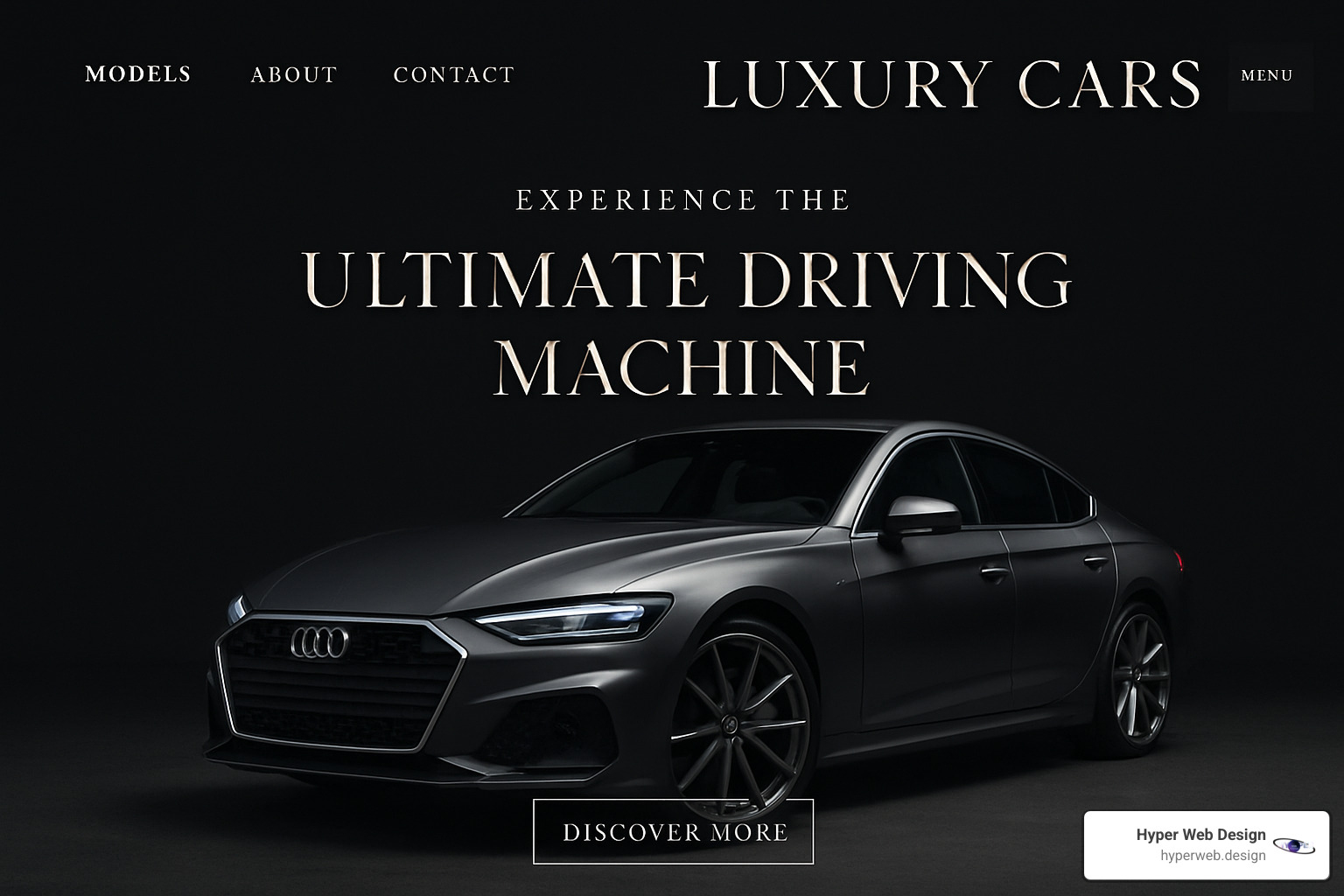 luxury automotive website interface - luxury website design