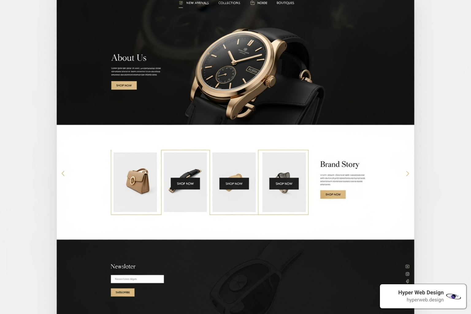 collage showing different luxury websites for fashion, real estate, and hospitality - luxury brand website template collage showing different luxury websites for fashion, real estate, and hospitality - luxury brand website template