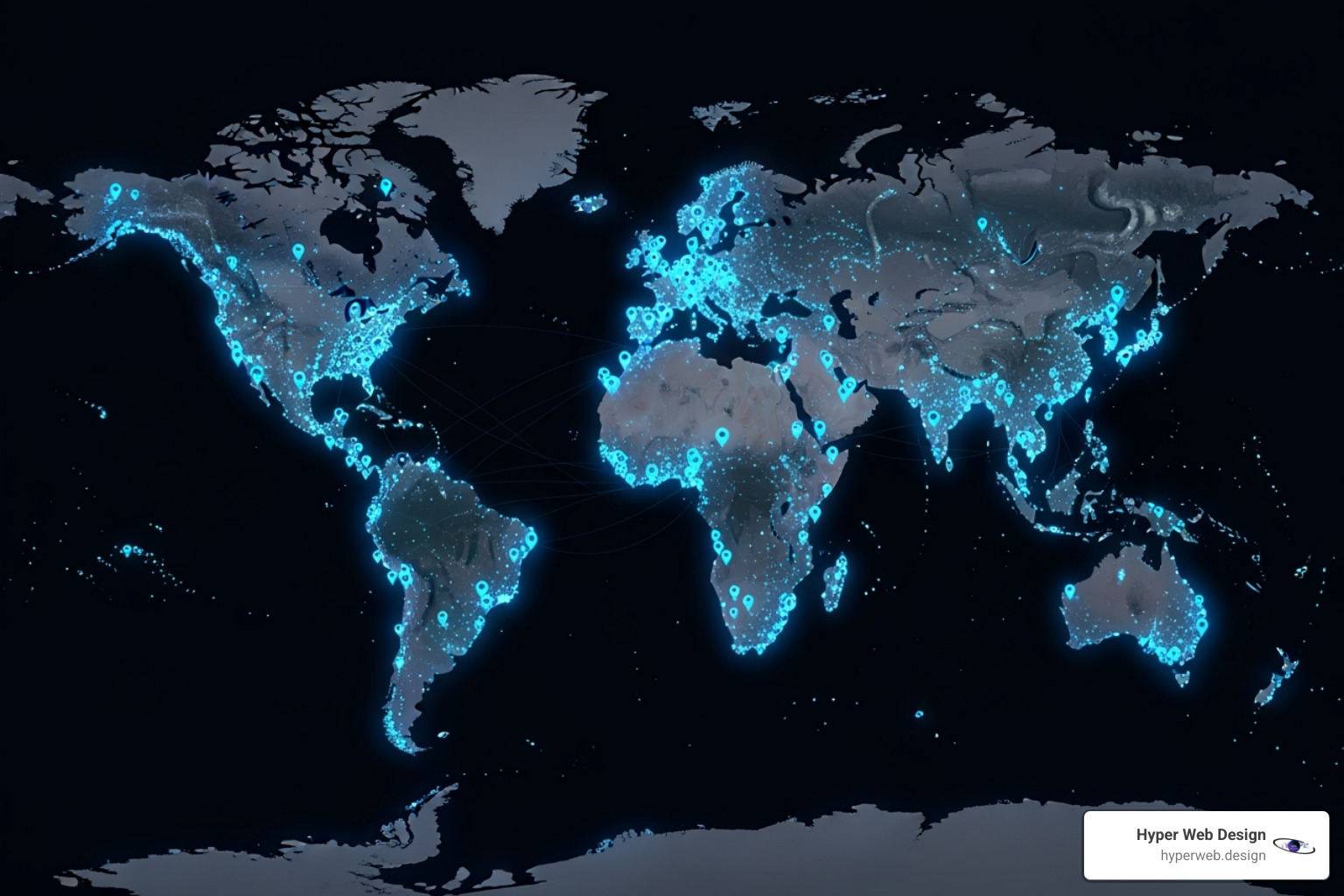 a world map with service points highlighted - it hardware maintenance companies