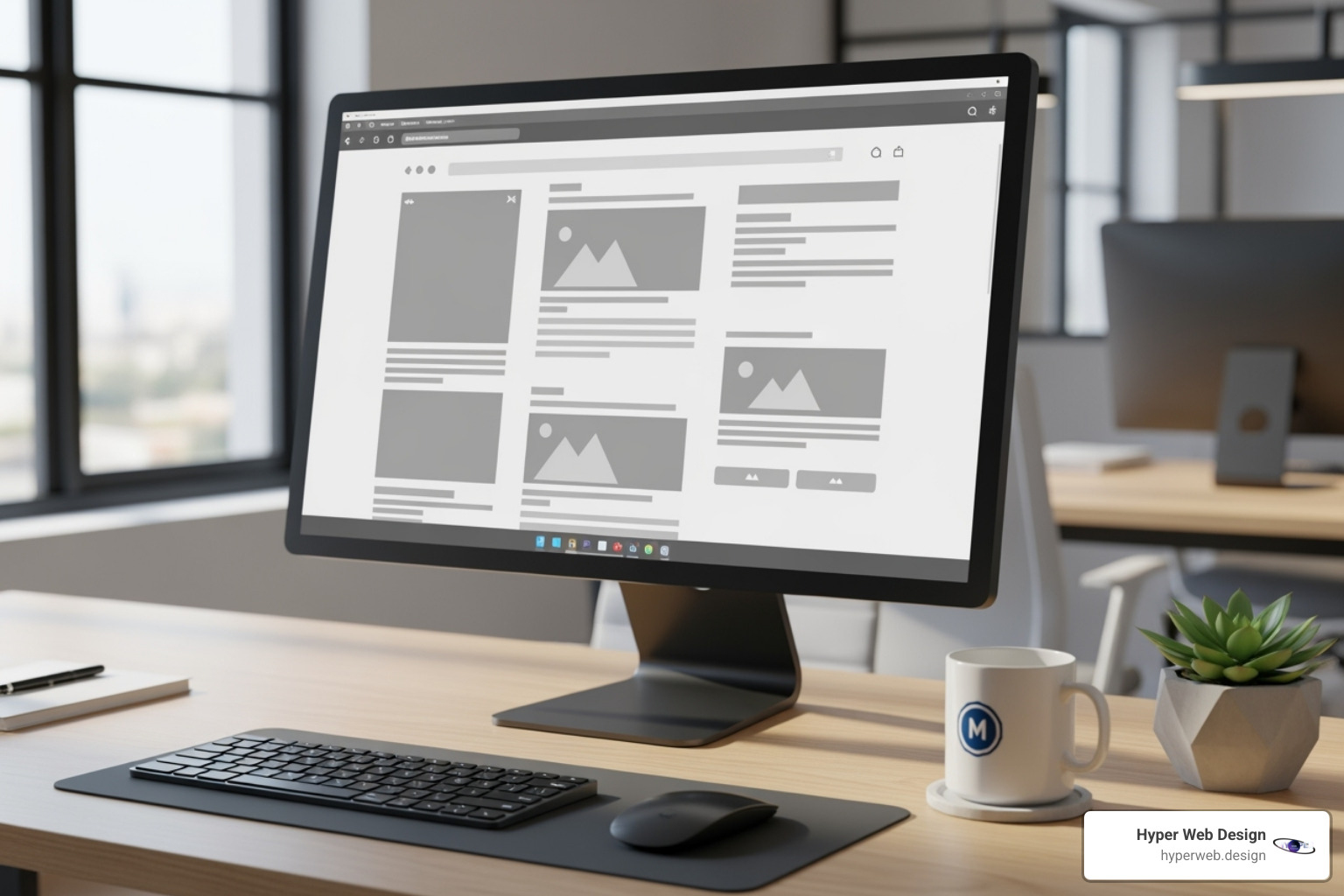 UX/UI design wireframe on a screen - texas web design