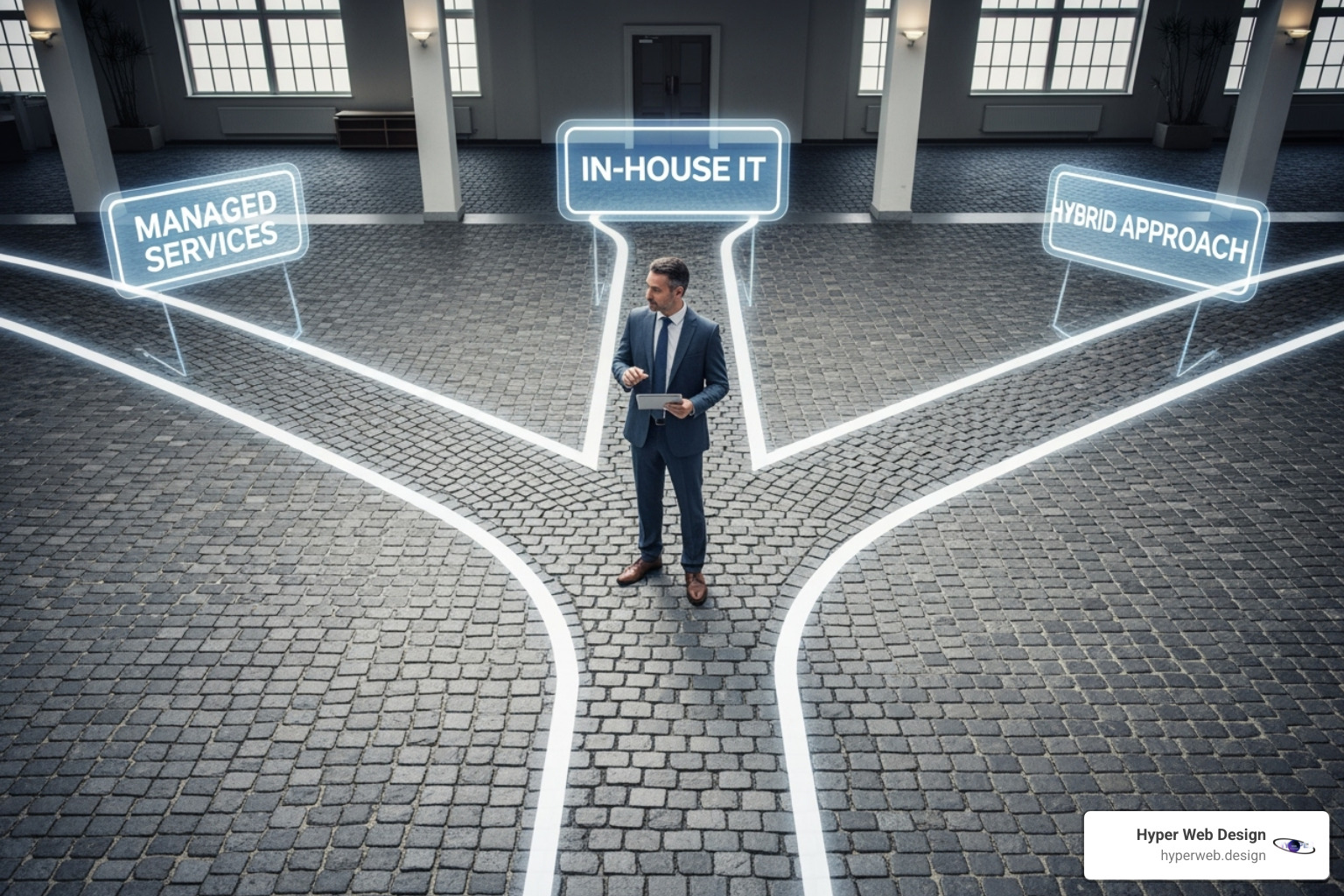 Flowchart helping a user decide which IT support model is best for them - IT support for businesses Flowchart helping a user decide which IT support model is best for them - IT support for businesses