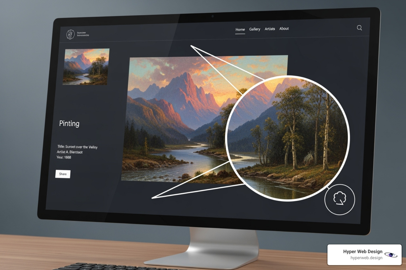 website gallery with a high-resolution, zoomable image of a painting - art gallery web design website gallery with a high-resolution, zoomable image of a painting - art gallery web design