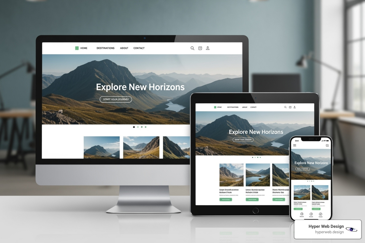 design adapting seamlessly from a desktop to a mobile screen - high end graphic design
