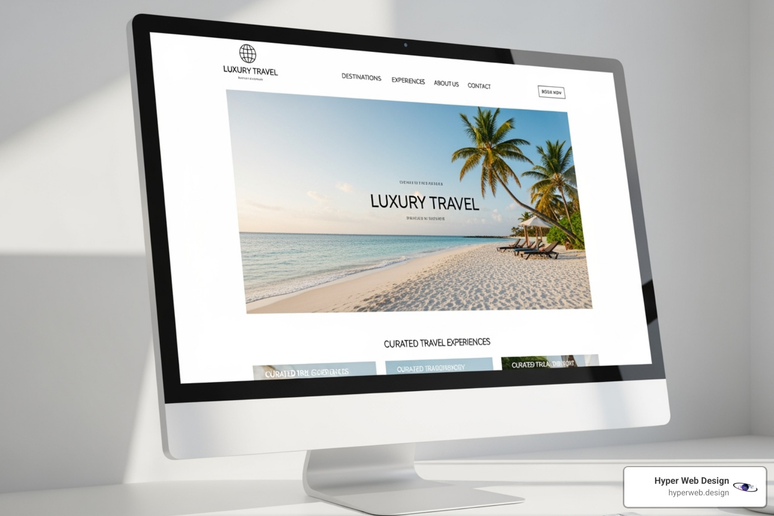 A luxury travel website designed by Hyper Web Design demonstrating excellent use of white space and clean navigation - luxury travel website design A luxury travel website designed by Hyper Web Design demonstrating excellent use of white space and clean navigation - luxury travel website design