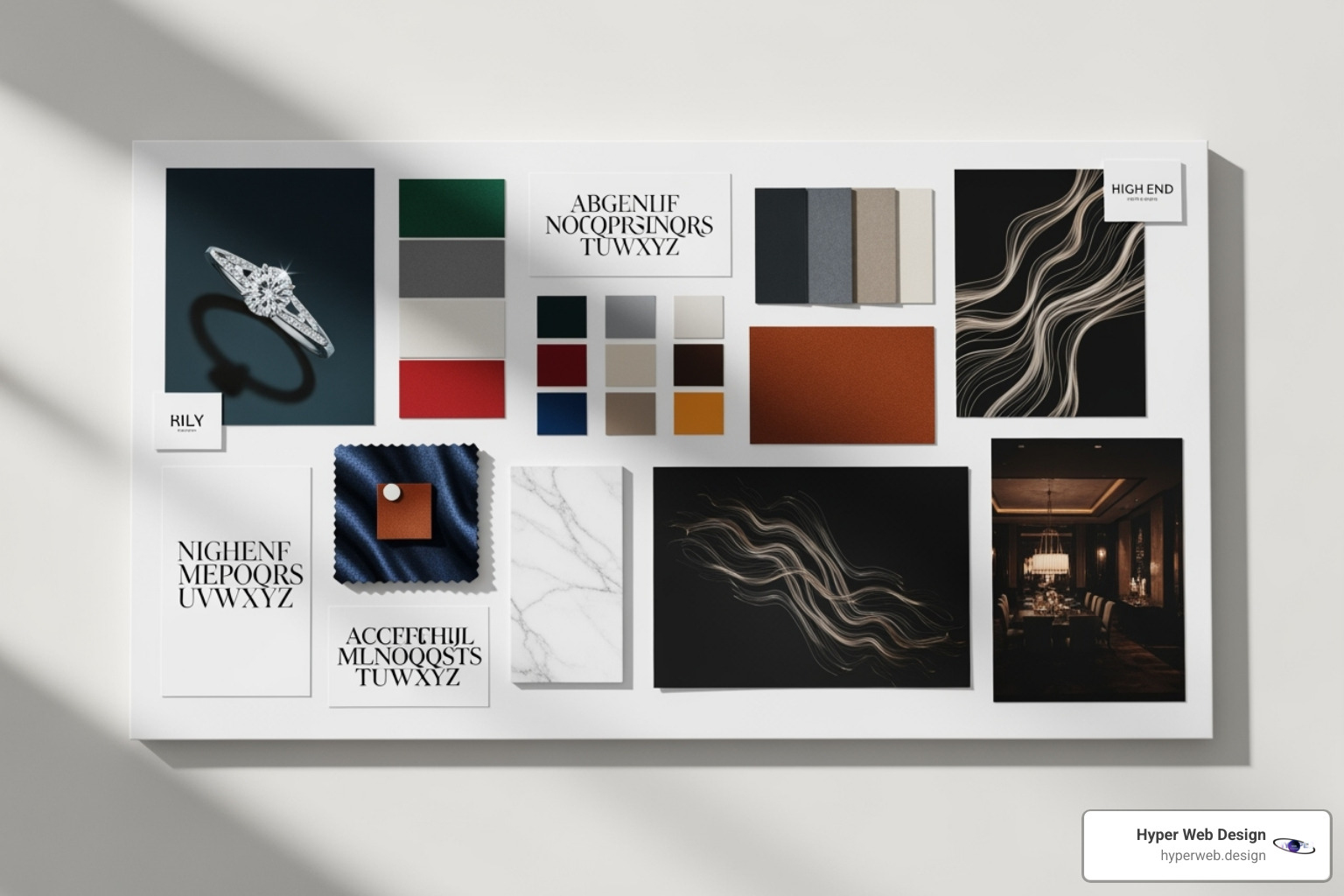 sophisticated brand mood board - luxury brand digital agency