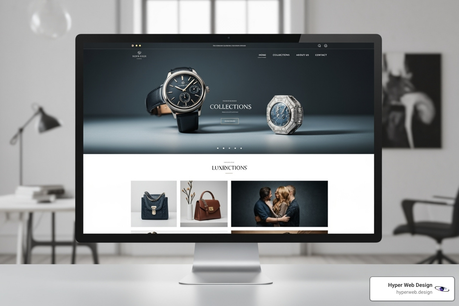 A visually stunning luxury website designed by Hyper Web Design - luxury brand website design services