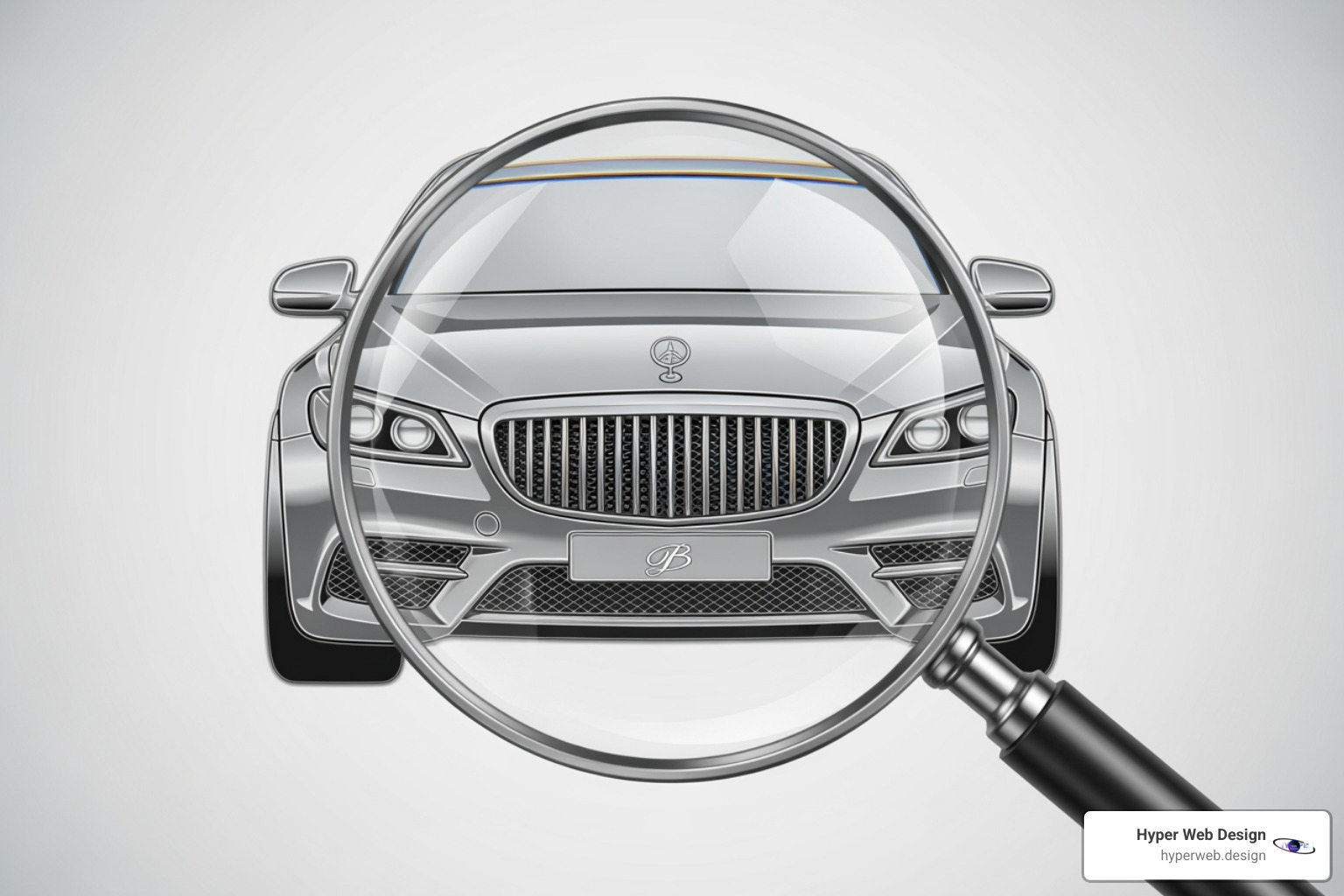 magnifying glass over a luxury car icon - specialist seo agency magnifying glass over a luxury car icon - specialist seo agency