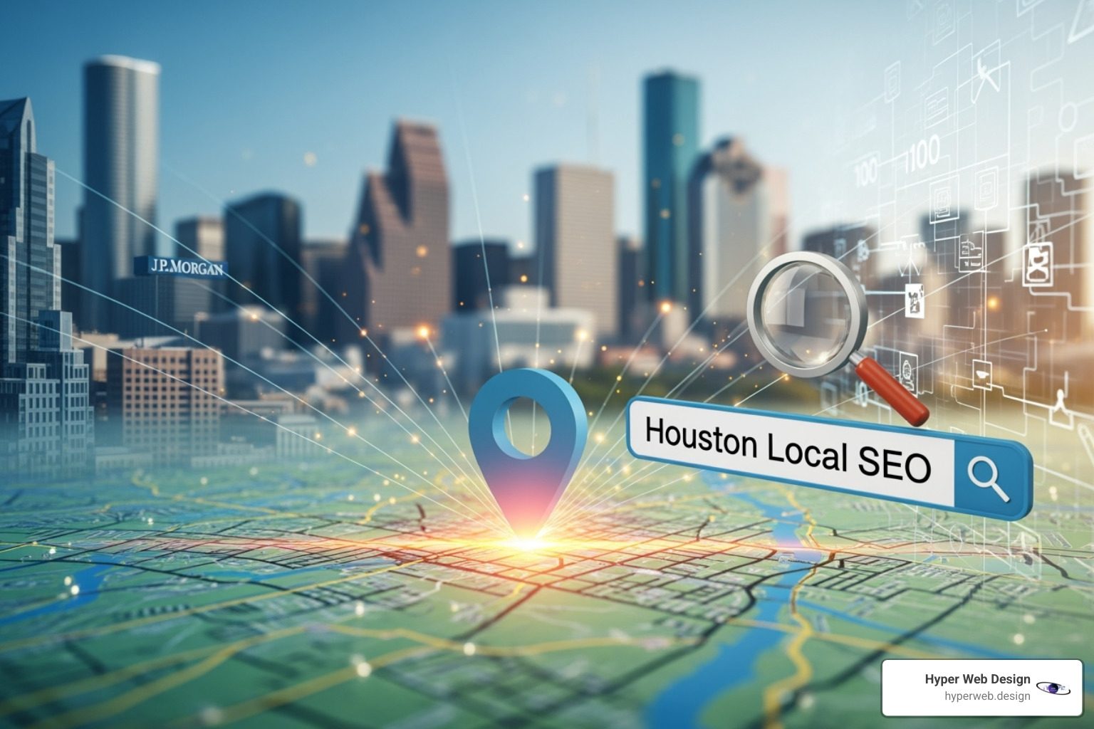 a website's homepage featuring Houston-specific landmarks and content - houston local seo a website's homepage featuring Houston-specific landmarks and content - houston local seo