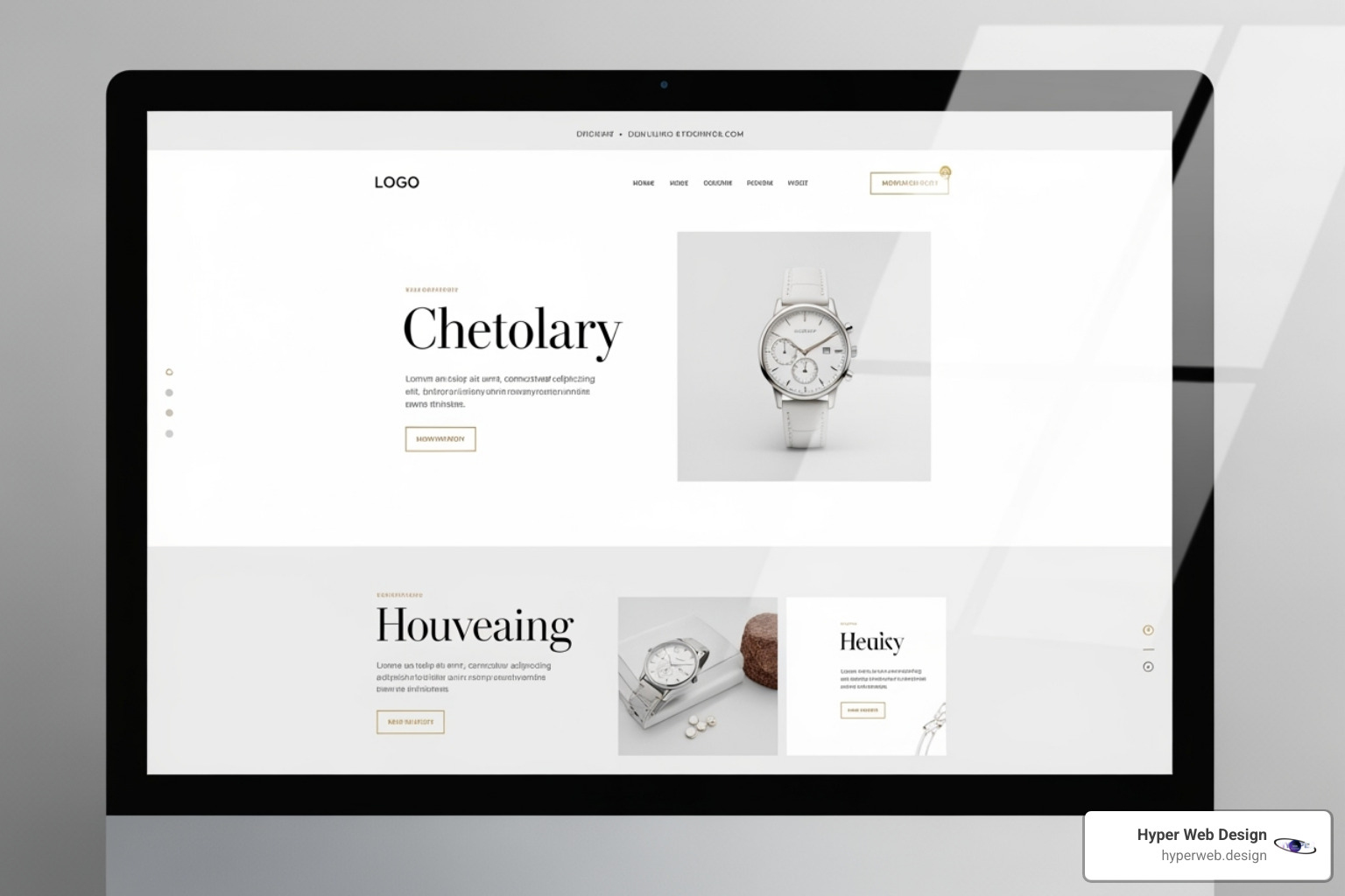 A Hyper Web Design project with excellent use of white space and typography - luxury brand website design services
