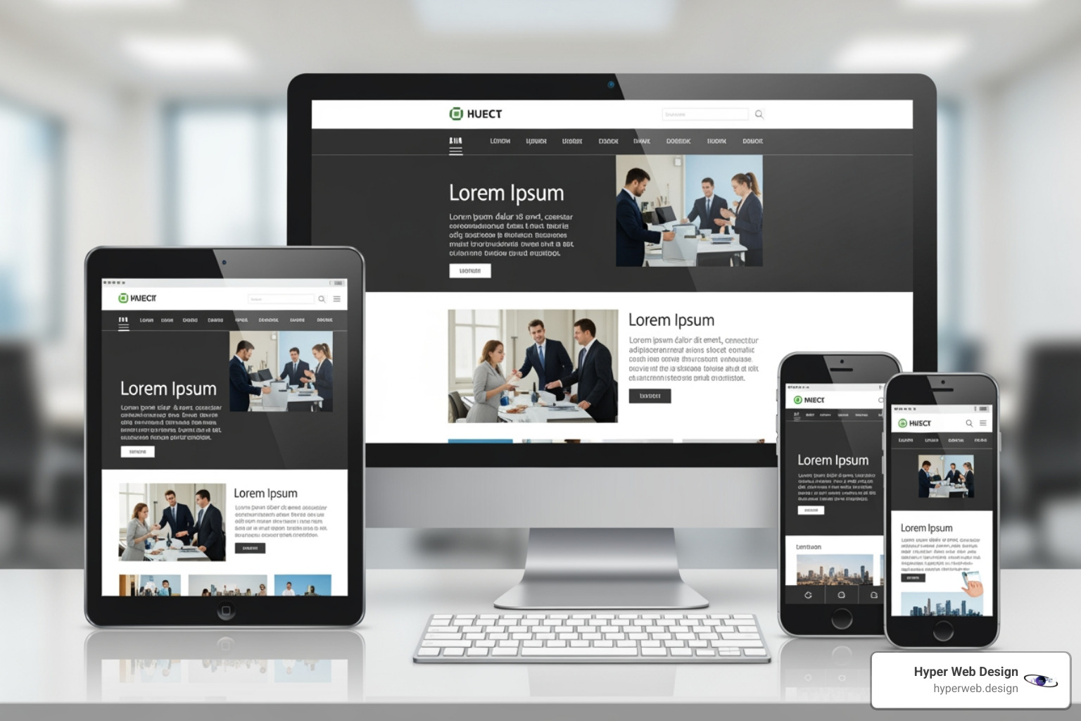 Website on desktop, tablet, and smartphone - web development houston Website on desktop, tablet, and smartphone - web development houston