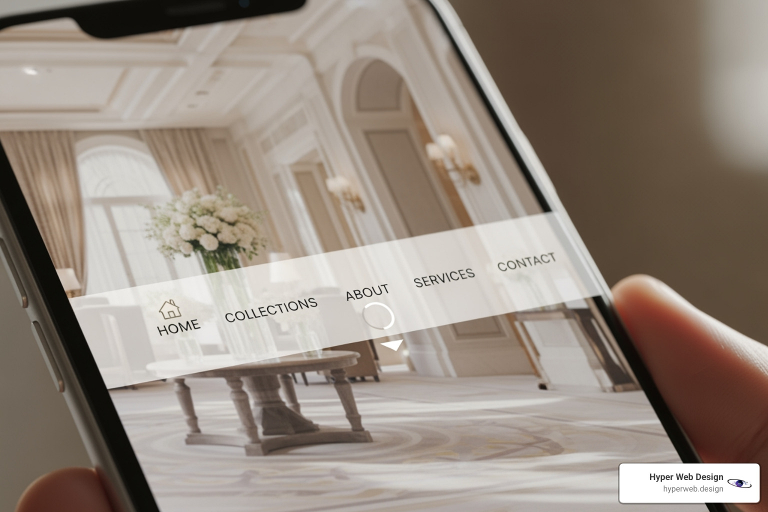 a luxury website's intuitive mobile navigation menu - high end website design a luxury website's intuitive mobile navigation menu - high end website design
